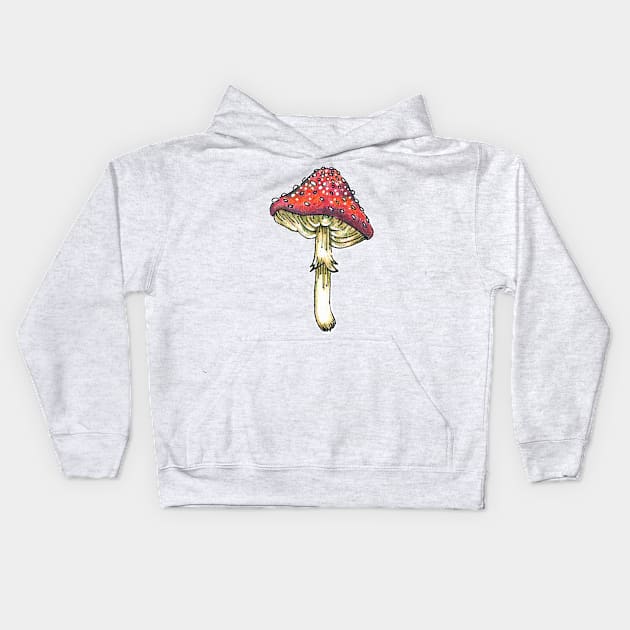 Amanita Muscaria Kids Hoodie by Ametista Ilustrations